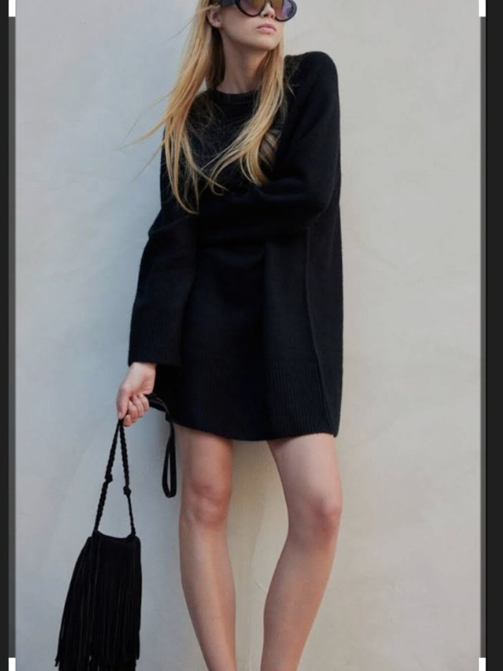 H&M black wool sweater dress - Med